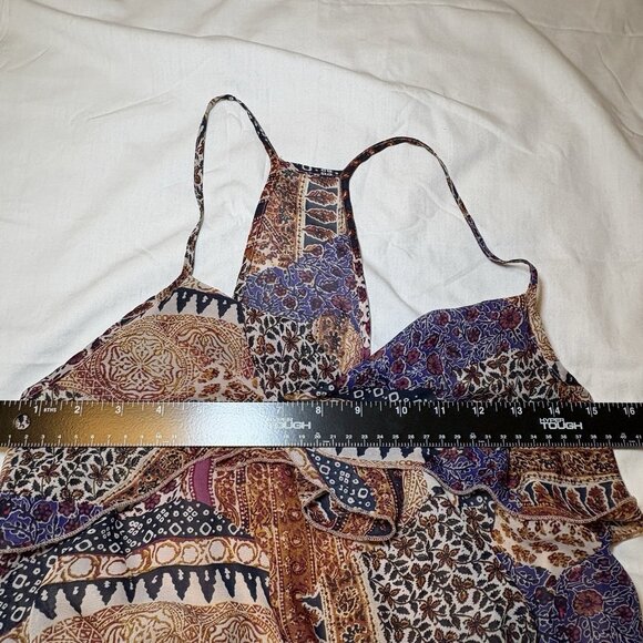 City Triangles Maxi Halter Dress Size‎ Small Patchwork Tribal Boho Lined - Picture 5 of 10
